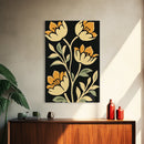 Floral Framed Canvas Wall Art Flower Print, Wood Framed Boho Modern Wall Art Boho Wall Decor Living Room Wall Art