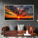 Small Town Life, Framed Canvas Print, Sunset Over A Small Town, Rustic Farmhouse Decor, Photography Style Wall Art