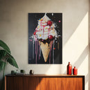 Ice Cream Shop Wall Art, Abstract Still Life Of Ice Cream, Food Review Wall Art, Kitchen Home Decor, Kitchen Art