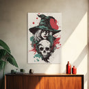 Portrait of A Witch, Framed Canvas Print, Halloween Decor, Witchcraft, Goth Art, Dark Academia Wall Art, Halloween Poster Art