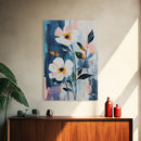 Oil Painting Print of White Flowers, Framed Canvas Print, Floral Art, Botanical Art