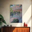 Nursery Decor Framed Canvas Print, Wall Decor for Girl's Room, Carrousel Oil Painting, Oil Painting of a Carrousel
