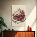 Christmas Turkey Canvas Print - Framed Canvas - Minimalist Christmas Art - Boho Christmas Art - Rustic Christmas Art