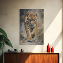 Tiger On The Hunt Framed Canvas Print, Framed Wall Art, Statement Piece, Gift For Him, Father's Day Gift, Tiger Oil Painting