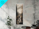 Fly fishing painting outdoor adventure framed canvas print, rustic wall art, serene river scene, nature-themed decor, great gift idea