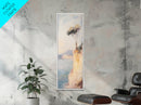 Victorian Landscape Oil Painting Print, Tall Skinny Wall Art, Coastal Painting, Coastal Landscape Art, Italian Seaside Painting, Narrow Wall Art