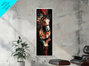Abstract Horse Painting Framed Canvas Print Colorful Chicano Art Bold Moody Southwest Long Narrow Wall Art Bedroom or Living Room
