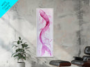 Koi Fish Canvas Print - Pink Whimsical Art, Minimalist Japanese Fish Painting, Skinny Wall Art, Peaceful Above Sofa Artwork