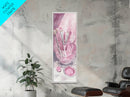 Makeup Brushes Canvas Print - Pink Abstract Art of Beauty Tools, Feminine Wall Art, Gift Idea for Her, Minimalist Room Decor