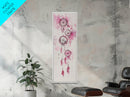 Dreamcatcher Pink Feathers Framed Canvas Print Boho Wall Art Minimalist Long Narrow Art Bedroom Decor Vertical Dorm Wall Art
