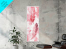 Elegant Feather Art Framed Canvas Print Boho Wabi Sabi Decor Vertical Wall Art Minimalist Feather Design Light Pink Wall Art