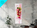 Strawberries Watercolor Painting Framed Canvas Print, Whimsical Kitchen Art, Pink Fruit Rustic Vertical Wall Art, Gift Idea