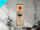 Red Sun Brain Framed Canvas Print, Abstract Science Wall Art, Moody Therapy Artwork, Vertical Wabi Sabi Decor, Living Room Art