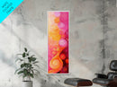 Abstract Pink Orange Swirl Framed Canvas Print, Vertical Skinny Art, Light Pink Dorm Wall Art, Minimalist Modern Art Decor