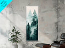 Misty Pine Forest Canvas Print Rustic Wall Art Sage Green Wall Art Bedroom or Living Room Forest Landscape Wabi Sabi Piece