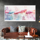 Pastel Umbrellas Canvas Print | Whimsical Watercolor Wall Art | Cottagecore Colorful Decor | Feminine Bedroom Artwork | Light Pink Wall Art