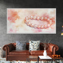 Pearl Bracelet Canvas Print Light Pink Wall Art Feminine Jewelry Artwork Romantic Rustic Decor Cottagecore Aesthetic Bedroom Ar