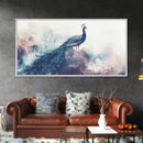 Watercolor Peacock Art Canvas Print, Moody Wildlife Wall Decor, Above Couch Living Room Art, Unique Nature Gift Idea Him Her