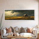 Abandoned Farmhouse Framed Canvas Print Rustic Landscape Art Smoky Mountain Painting Extra Wide Living Room Wall Autumn Decor