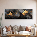 Geometric Gold Framed Canvas Print Art Deco Wabi Sabi Wall Art Rustic Modern Decor Unique Above Bed or Sofa Art Living Room Accent