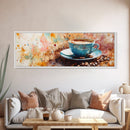 Latte Art Canvas Print, Coffee Wall Art Rustic Home Decor, Food Review Kitchen Art, Whimsical Art Gift Idea Cozy Kitchen Design