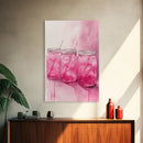 Pink Lemonade Jars Framed Canvas Print Food Review Kitchen Art Light Pink Wall Art Whimsical Art Rustic Decor Farmhouse Style
