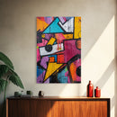 Bold Graffiti Framed Canvas Print, Urban Street Art Style Wall Decor, Moody Abstract Art, Gift Idea for Him, Living Room Wall Art