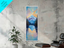 Sunset Mountain, lake Tahoe art, pine tree art, mountain painting, rustic wall art, above couch art, Framed Canvas Print