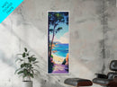 Coastal Cliffs, Nautical Wall Art, Coastal Decor, Ocean Painting, California Poppy Art, Seascape Painting, Canvas Print