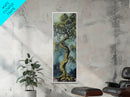 Oak Tree Art, Canvas Print, moody art, botanical prints, farmhouse art, vertical wall art, rustic art, extra wide art, above bed wall art