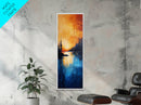 Fiery Sunset, Moody Landscape, Wabi Sabi Art, Rustic Wall Art, Southwest Art, Above Bed Wall Art, Extra Wide Art
