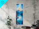 Lake Tahoe Art, Mountain Painting, Landscape Painting, Framed Canvas Print, Rustic Wall Art, Blue and Green Wall Art
