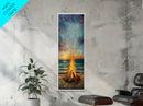 Fire, Seascape Art, Canvas Print, nautical wall art, ocean painting, beach house decor, moody art, above bed wall art, coastal decor, gift idea