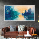 Twilight Reflection, mountain painting, sunset painting, extra wide art, horizontal wall art, Canvas Print, rustic wall art