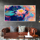 Water Lily, koi fish painting, botanical prints, pink orange wall art, floral painting, nature wall art, framed canvas print