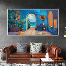 Moroccan Archway, Coastal Decor, Canvas Print, Moroccan Wall Art, Nautical Painting, Coastal Painting, Boho Art, Ocean View
