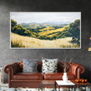 Rolling hills, countryside landscape, panoramic art, framed canvas print, rustic wall art, farmhouse art, sage green wall art