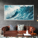 Ocean Wave Art, Seascape Painting, Coastal Decor, Nautical Wall Art, Beach House Gift, Blue and Green Wall Art, Framed Canvas Print