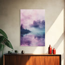 Pink Fog, moody art, landscape painting, light pink wall art, ethereal decor, minimalist art, framed canvas print, wabi sabi art