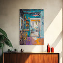 Rustic Bar Painting, Food Review Kitchen Art, Coastal Landscape Art, Canvas Print, Whimsical Art, Nautical Decor, Living Room Art