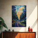 Fantasy Forest, pine tree art, forest at dusk painting, smoky mountain art, Canvas Print, moody art, tall skinny art, guest room art