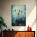 Golden Reeds Framed Canvas Print Minimalist Nature Art Tranquil Landscape Wall Decor Modern Aesthetic Living Room Home Gift