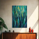 Moody Forest, Abstract Nature Art, Botanical Prints, Green Wall Art, Rustic Decor, Extra Wide Art, Framed Canvas Print, Gift Idea