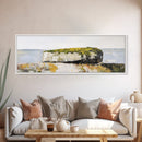 Coastal Rock Formation Canvas Print - Minimalist Seascape Wall Art, Neutral Home Decor, Nature Inspired Living Room Art,