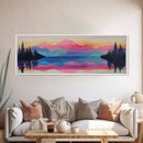 Vibrant Sunset Mountains Canvas Print - Abstract Landscape Wall Art, Colorful Nature Painting, Bold Statement Home Decor