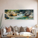 Waterfall Stream, Rocky River, Nature Wall Art, Framed Canvas Print, Cabin Decor, Rustic Landscape, Outdoor Adventure Art, Natural Beauty