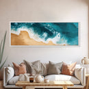 Aerial Beach View Canvas Print Abstract Seascape Painting, Ocean Waves , Nautical Coastal Wall Art, Minimalist Home Decor