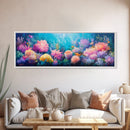 Deep Sea Fantasy Canvas Print, Oceanic Wonderland Wall Art, Marine Life Painting, Dreamy Underwater Aesthetic, Vibrant Colors