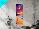Tropical Beach, Sunset Landscape Art, Framed Canvas Print, Coastal Home Decor, Boho Beach Art, Living Room Wall Art, Summer Vibes
