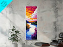 River Valley, Sunset Serenity, Framed Canvas Print, Nature Lover Decor, Cozy Home Art, Rustic Landscape, Bedroom Wall Art